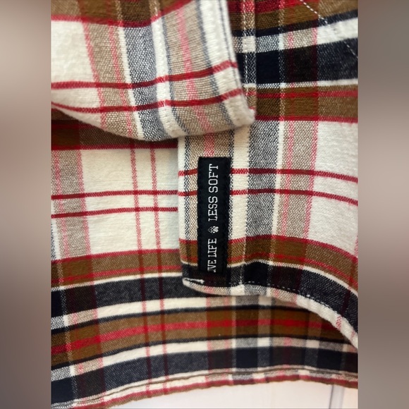Men’s Alaskan Hardgear Snap Flannel Shirt Size MediumRed/White/Blue/Brown Plaid - Picture 3 of 6